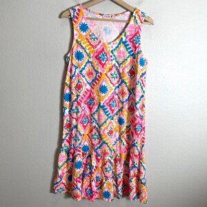 Fresh Produce Womens Small Tank Dress Peplum Sleeveless Colorful